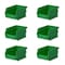 Triton Products Stacking Hanging Interlocking Bins, Polypropylene, Green, 5-3/8" L x 4-1/8" W x 3" H, 6 CT 3-210GRN-6 - alternate 1